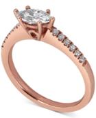 Diamond Marquise Engagement Ring (5/8 Ct. T.w.) In 14k Rose Gold