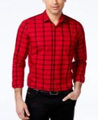 Alfani Red Men's Mysen Windowpane Long-sleeve Shirt, Only At Macy's