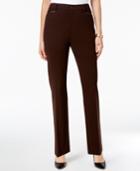 Charter Club Faux-leather-trim Straight-leg Pants, Created For Macy's