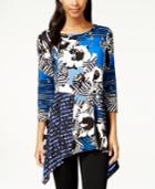 Cable & Gauge Multicolor Lace-inset Handkerchief Top