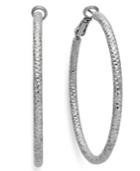 Inc International Concepts Silver-tone Small Textured Hoop Earrings