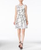 Tommy Hilfiger Sleeveless Graphic-print Fit & Flare Dress