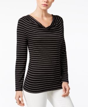 Bar Iii Striped Draped Top, Created For Macy's