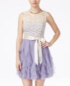 Teeze Me Juniors' Ruffled Lace A-line Dress