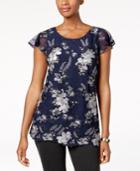 Charter Club Embroidered Mesh Top, Created For Macy's