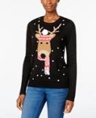 Karen Scott Petite Reindeer Holiday Sweater, Only At Macy's