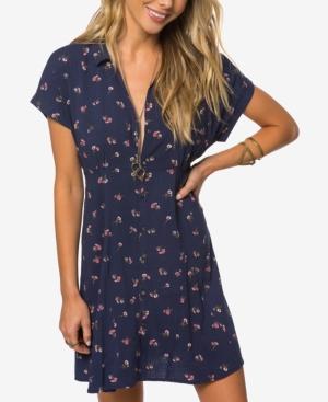 O'neill Juniors' Kiki Floral-print Shirtdress