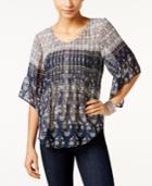 Style & Co Printed Pleated Top, Only At Macy's