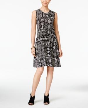 Style & Co Petite Printed Fit & Flare Swing Dress, Only At Macy's