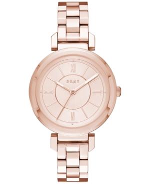Dkny Women's Ellington Rose Gold-tone Stainless Steel Bracelet Watch 34mm Ny2584
