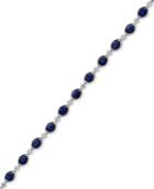 Royale Bleu By Effy Sapphire (8-1/8 Ct. T.w.) And Diamond (1/3 Ct. T.w.) Link Bracelet In 14k White Gold