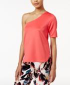 Bar Iii One-shoulder Scuba Top, Only At Macy's