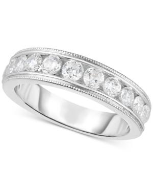 Diamond Bead Edge Channel-set Band (9/10 Ct. T.w.) In 14k White Gold