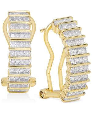 Victoria Townsend Rose-cut Diamond Hoop Earrings (1/2 Ct. T.w.) In 18k Gold Over Sterling Silver
