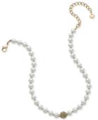 Charter Club Gold-tone Pave Fireball And Imitation Pearl Choker Necklace, Only At Macy's