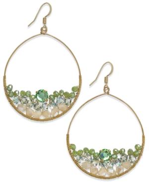 Inc International Concepts Gold-tone Multi-stone Hoop Earrings, Only At Macy's