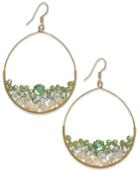Inc International Concepts Gold-tone Multi-stone Hoop Earrings, Only At Macy's