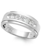 Men's Five-stone Diamond Ring In 10k White Gold (1/4 Ct. T.w.)