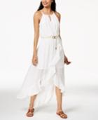 Bcx Juniors' Belted Gauzy High-low Dress