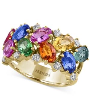 Watercolors By Effy Multi-gemstone (5-1/5 Ct. T.w.) And Diamond (1/3 Ct. T.w.) Ring In 14k Gold