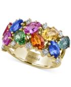 Watercolors By Effy Multi-gemstone (5-1/5 Ct. T.w.) And Diamond (1/3 Ct. T.w.) Ring In 14k Gold