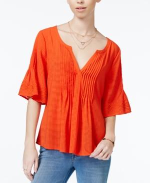 Sanctuary Willow Embroidered Pleat-detail Top