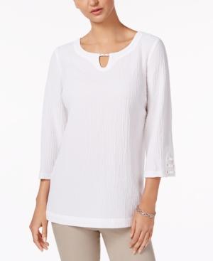 Jm Collection Textured Keyhole Tunic, Only At Macy's
