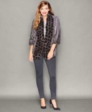 The Fur Vault Rosette Knitted Mink Fur Jacket