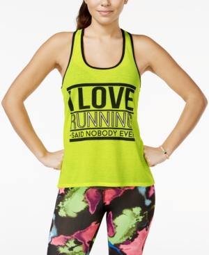Material Girl Active Juniors' Running Foil Graphic Tank Top, Only At Macy's