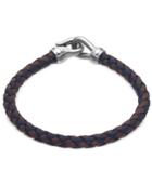 Esquire Men's Jewelry Black And Brown Leather Bracelet In Stainless Steel