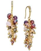 Inc International Concepts Gold-tone Mauve Stone And Crystal Cluster Drop Earrings, Only At Macy's