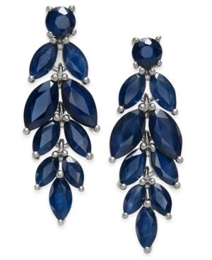 Blue Sapphire (6-1/2 Ct. T.w.) & White Sapphire (1/2 Ct. T.w.) Chandelier Earrings In Sterling Silver