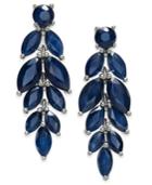 Blue Sapphire (6-1/2 Ct. T.w.) & White Sapphire (1/2 Ct. T.w.) Chandelier Earrings In Sterling Silver