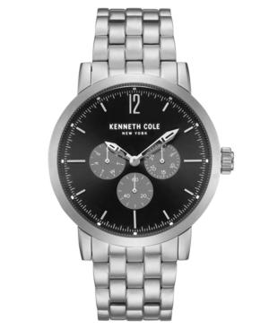 Kenneth Cole New York Men's Multifunction Silver Bracelet Watch 44mm