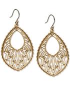 Lucky Brand Gold-tone Pave Openwork Drop Earrings