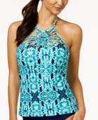 Island Escape Into The Sun High-neck Tankini Top Women's Swimsuit