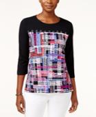Alfred Dunner Petite Colorblocked Sweater
