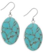 Lucky Brand Silver-tone Colored Stone Drop Earrings
