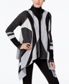 Inc International Concepts Colorblocked Handkerchief-hem Cardigan, Only At Macy's