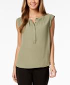 Nine West Cap-sleeve Button-front Top