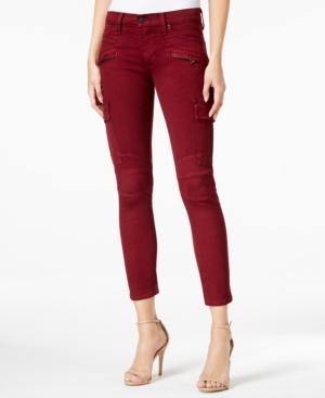 Hudson Jeans Cropped Cargo Dark Amber Wash Skinny Jeans