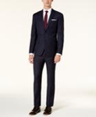 Dkny Men's Slim-fit Blue Mini-plaid Suit