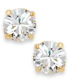 Kate Spade New York Earrings, 12k Gold-plated Clear Crystal Round Stud Earrings