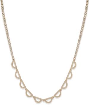 Dkny Gold-tone D-front Collar Necklace, 16 + 3 Extender. Created For Macy's