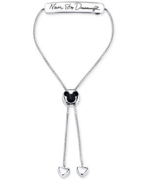 Disney Never Stop Dreaming Adjustable Bracelet In Sterling Silver
