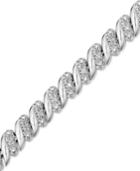 Diamond (1/4 Ct. T.w.) Zig Zag Bracelet In Sterling Silver