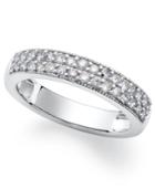 Sterling Silver Ring, White Diamond Stackable Ring (1/2 Ct. T.w.)