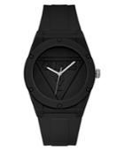 Guess Unisex Iconic Logo Black Silicone Strap Watch 42mm
