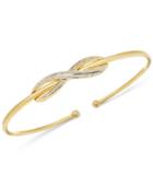 Wrapped Diamond Infinity Bangle Bracelet (1/6 Ct. T.w.) In 14k Gold-plated Sterling Silver, Only At Macy's