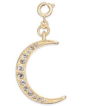 Inc International Concepts Gold-tone Crystal Moon Charm, Created For Macy's